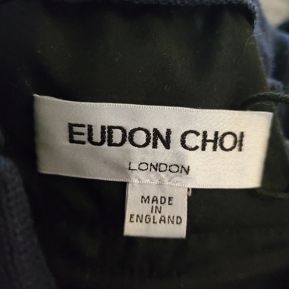 Eudon CHOI london Jogger Style Wool Pants Navy Sriped Sm - Picture 3 of 3